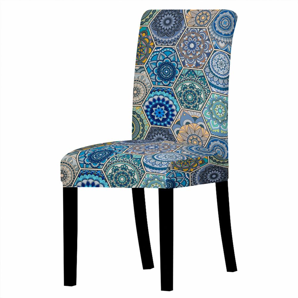 Funda para silla con estampado Floral de Mandala 3D, cubierta para sillas de comedor, espalda alta, decoración para fiestas y bodas: Style4