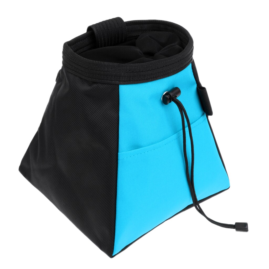 Rock Climbing Bouldering Weightlifting Chalk Storage Bag Bucket Pouch for Camping Caving Surfing Kayak Outdoor Sports Accessory: Blue