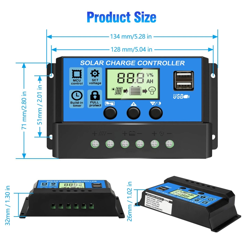 K1KA 10A/20A/30A Solar Laadregelaar Hernieuwbare Energie Controller Zonnepaneel Intelligente Regulator Met Lcd-scherm
