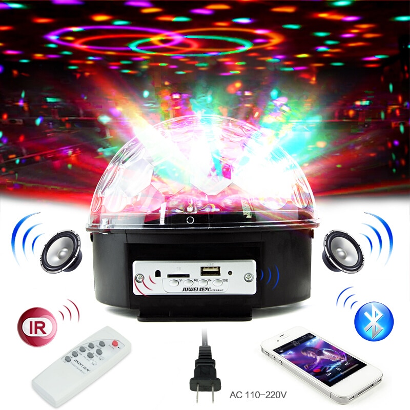 Commande vocale Bluetooth MP3 lecteur cristal boule magique télécommande 6 couleurs numérique rvb Disco boules lumières lumière de scène