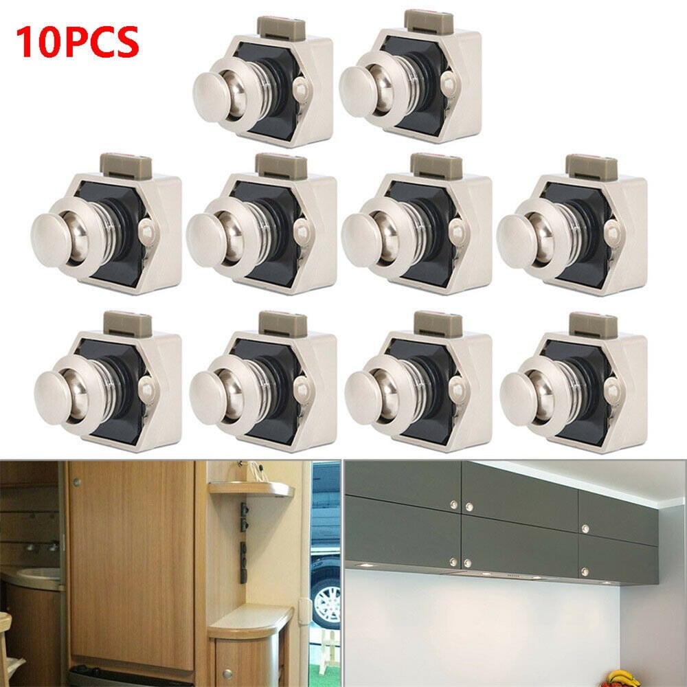 10Pcs Auto Push Lock Diameter Rv Caravan Boot Motor Thuis Kabinet Lade Klink Knop Sloten Voor Meubels Hardware