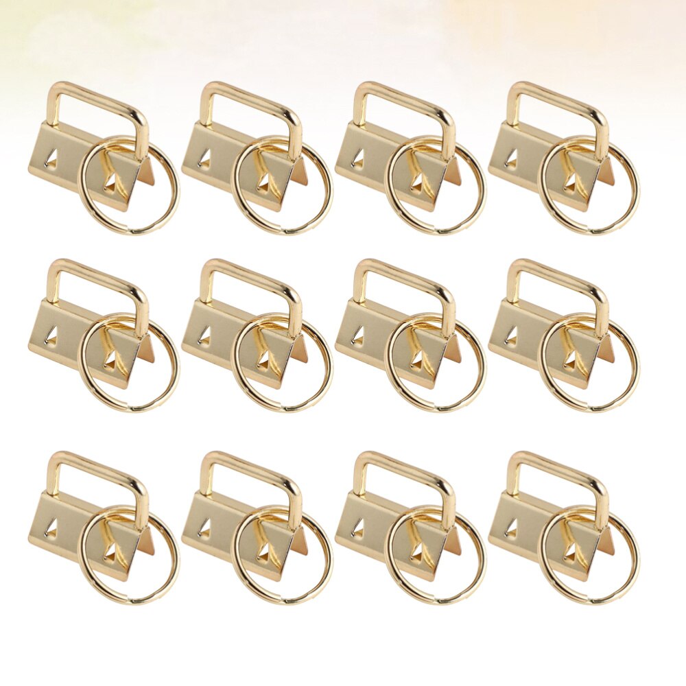 50Pcs DIY Fabric Hardware Key Chain Fob Wristlet Hardware with Key Ring for Lanyard Luggage Strap Accessories（25mm, Silver): Picture 2