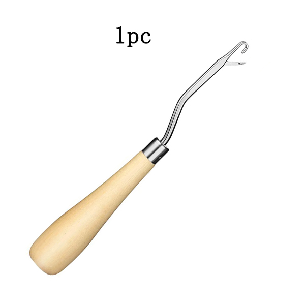 Herramienta de gancho de pestillo, ganchos de agujas de ganchillo, Kit de agujas de gancho de pestillo de plástico, gancho de pestillo doblado para fabricación de alfombras y cabello trenzado de ganchillo, 7/5 Uds.: plum