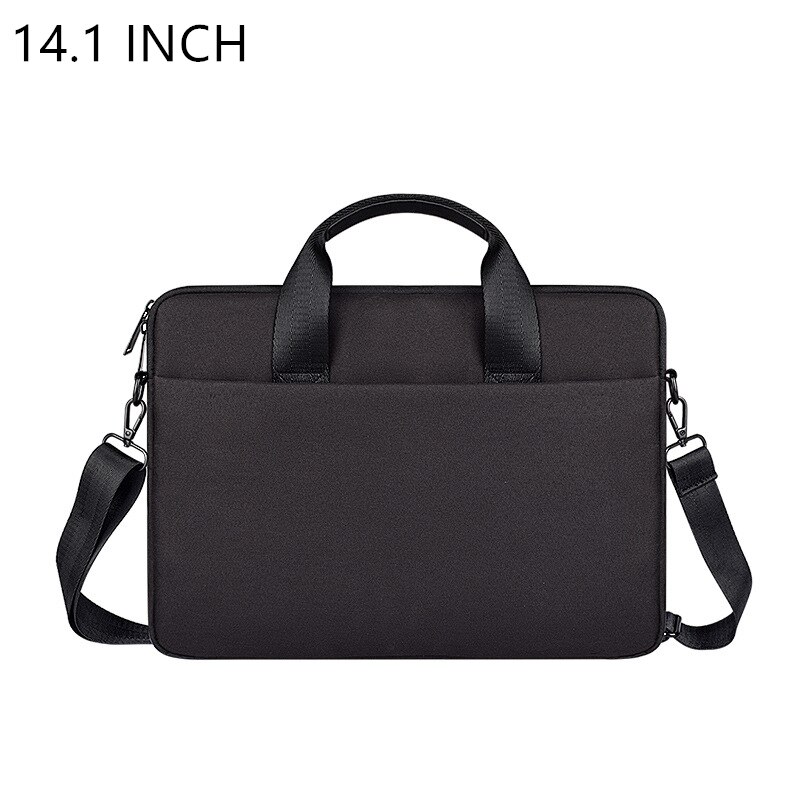 Oyixinger Portable Laptop Briefcase 13.3-15.6Inch Shoulder Computer Bag For Apple Mcabook Xiaomi Huawei Pro Casual Business Bag: Black 14.1Inch