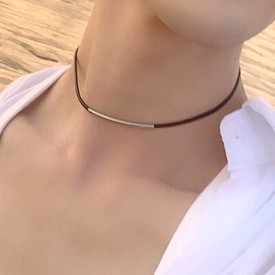 Japanese Kpop Spring Cherry Blossoms Heart Pendant Choker Short Clavicle Necklaces For Girl Cute Aesthetic Jewelry: M-1-70