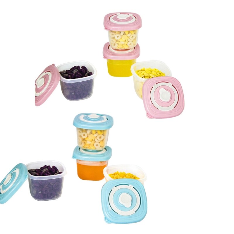 Multifunctional 4 Pcs Baby Milk Powder Dispenser Airtight Fresh Food Fruits Storage Box Cereal Containers for Outdoor