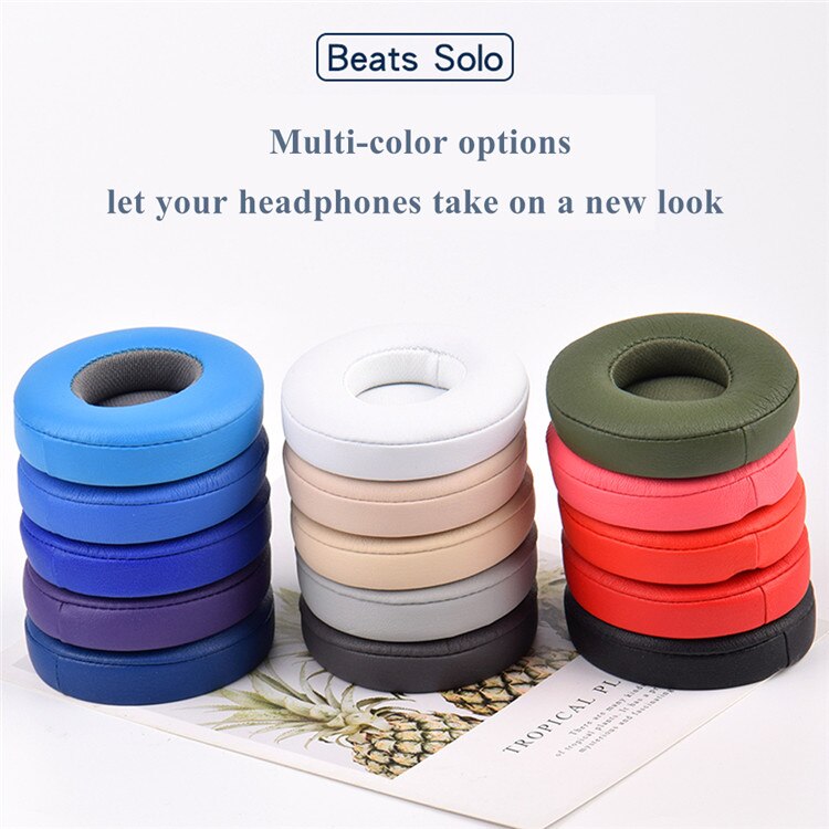 Originele Geheugen Spons Lederen Solo3 Oorkussens Cover Draadloze Hoofdtelefoon Vervanging Voor Beats Solo 2 2.0 3 3.0 Ear Pad