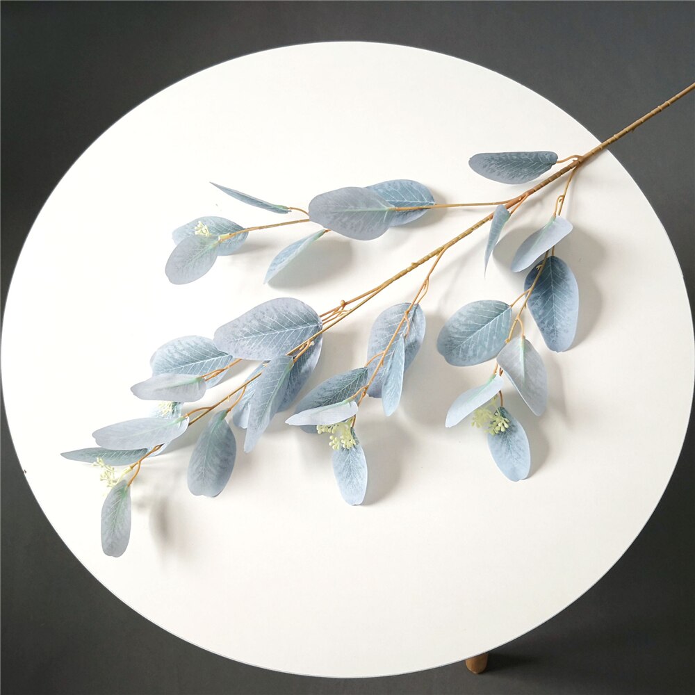 1pc Artificial Flower Simulation Handmade DIY Bouquet Dutch Leaf Bride Dandelion Bridal Bouquet For Home Wedding Vase Decoration: 2pcs light blue