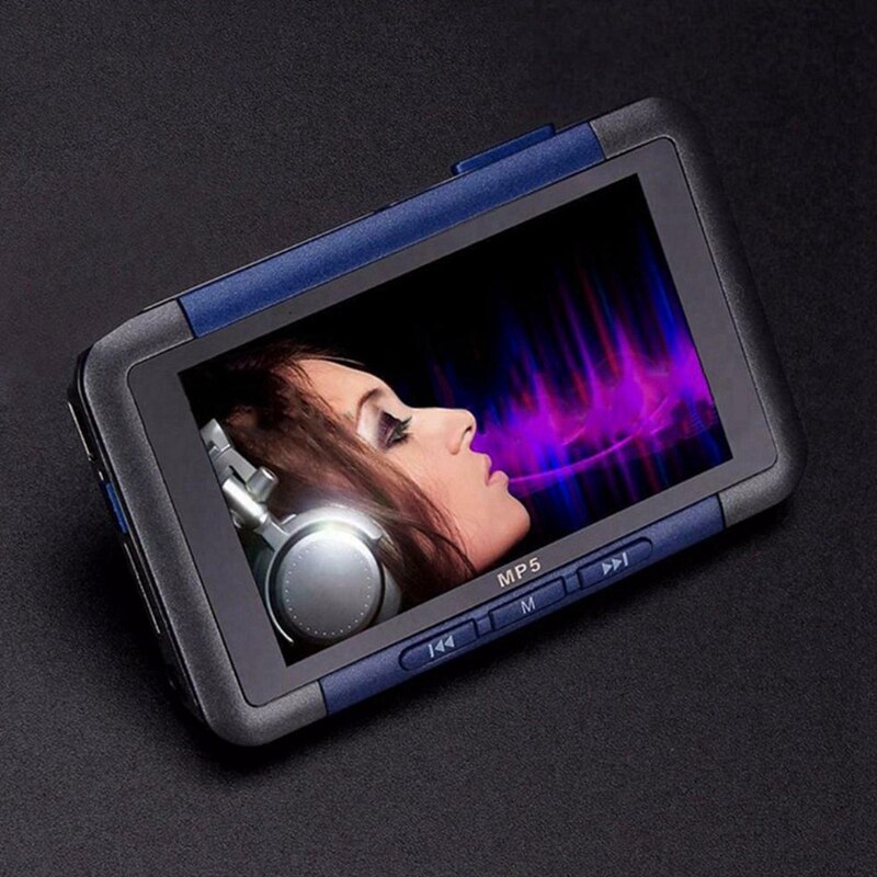 Mp5 Video Music Media Player 16Gb 3 Inch 720P Lcd Press Screen Fm Radio Blue Plastic