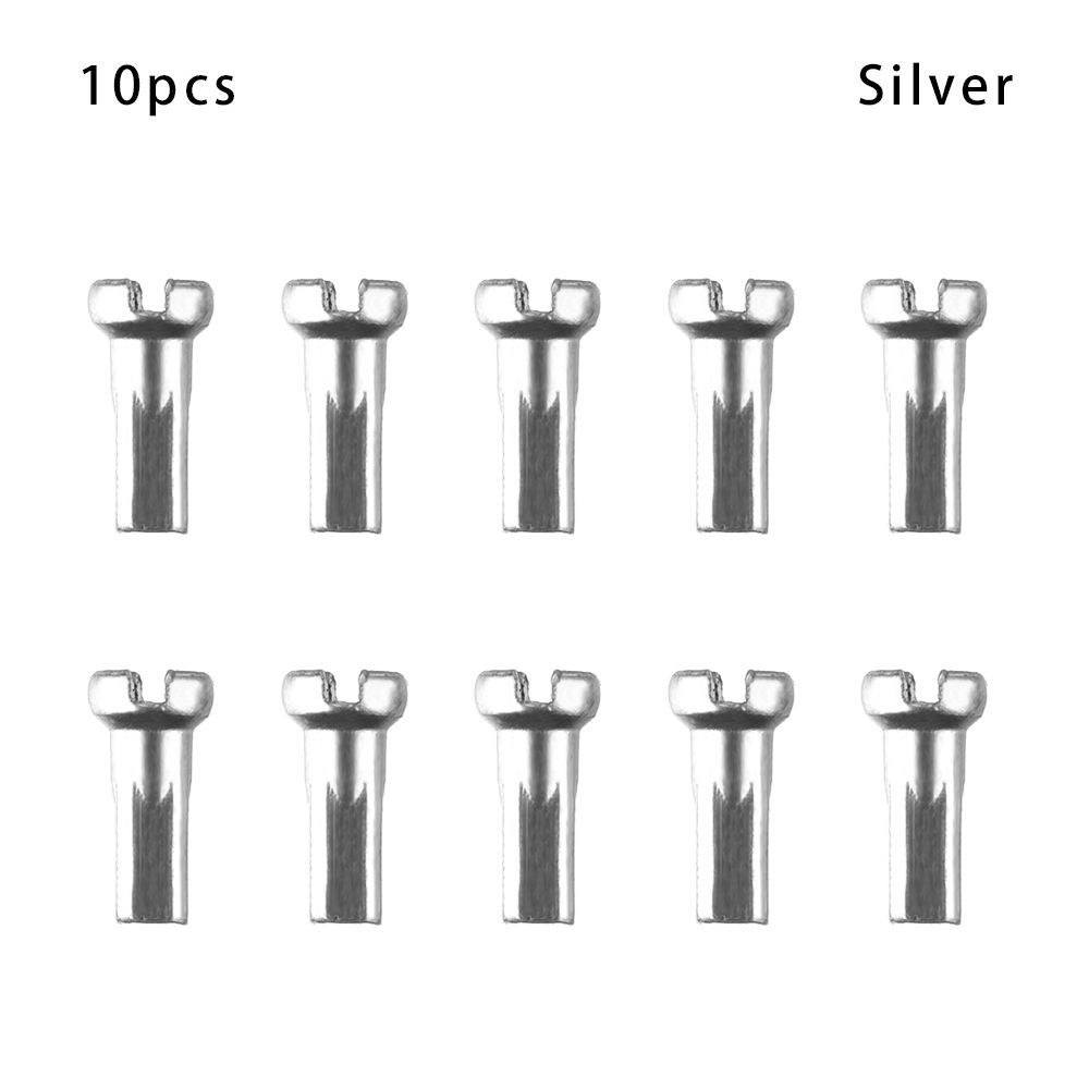 10/20/50pcs MTB Bike Wheel Spoke Nipples 14mm Mountain Bike Cycling Spokes Nipples For Bicycle Wheel Accessories: Silver-10pcs
