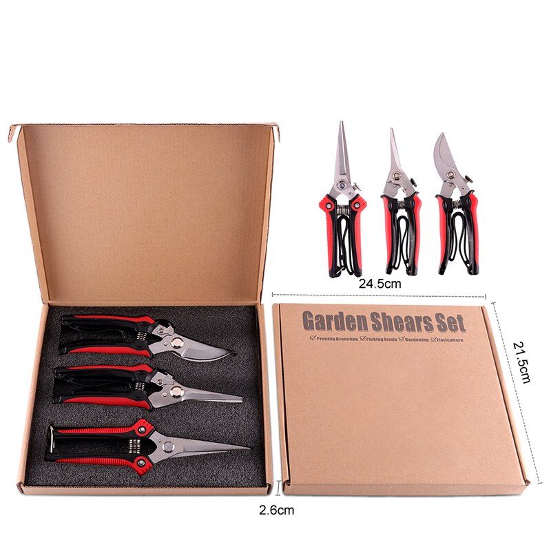 Shrub Garden Branch Shear Clippers Folding Saw Set Trim Horticulture Pruner Blade Cut Secateur Scissor Orchard Pruning Shears: Garden Shear Set C