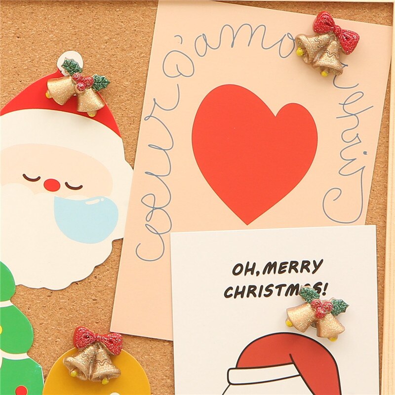 9Pcs Kerst Decoratie Pins, Klokken, Handschoenen, Modellering, Creatieve Pins, Kinderen Briefpapier , Decoraties