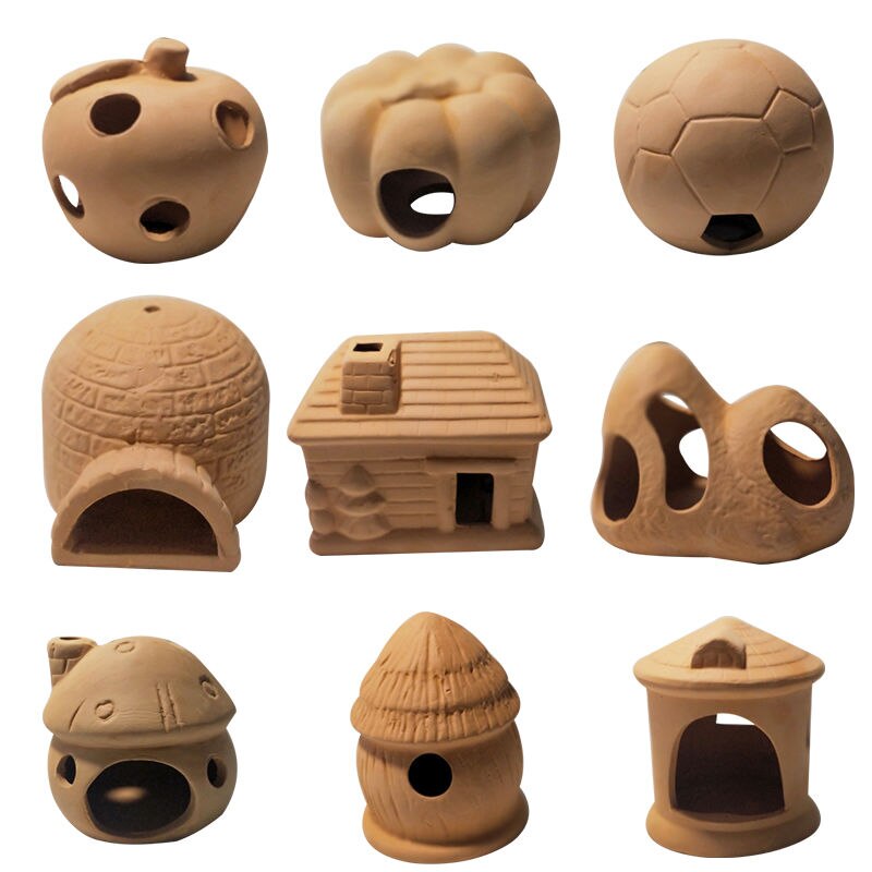 Akwarium mini ceramiczne zbiorniki ryby krewetki dom gniazdo tarło hodowla jaskinia glina garnki ozdoba robić akwarium ozdoby ozdoby