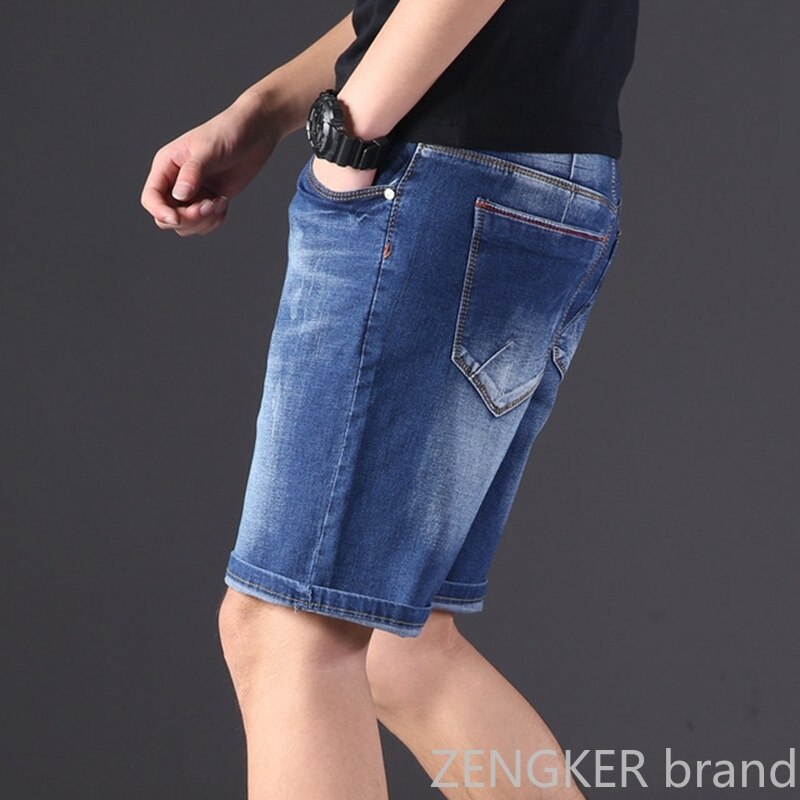 Extra stora jeansshorts för män oversized herr elastisk midja knälängd sommar lösa shorts herr plus storlek 9xl 8xl 7xl 6xl