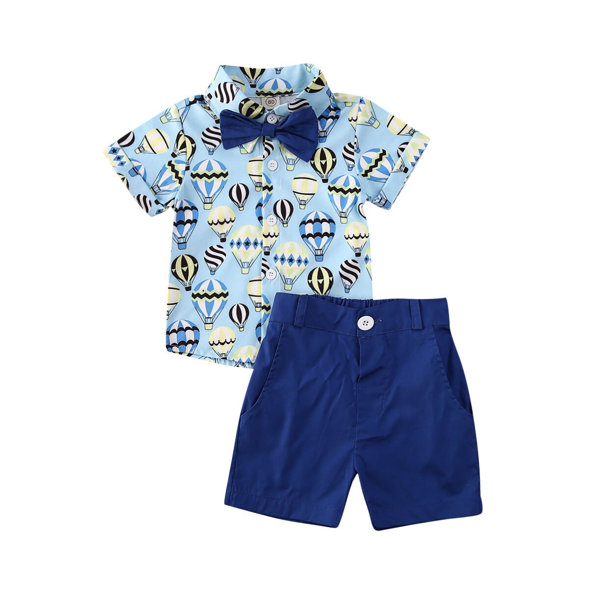 Baby sommer tøj småbørn børn baby dreng flamingo tøj kortærmet skjorte toppe shorts bukser 2 stk outfits: Blå / 5t