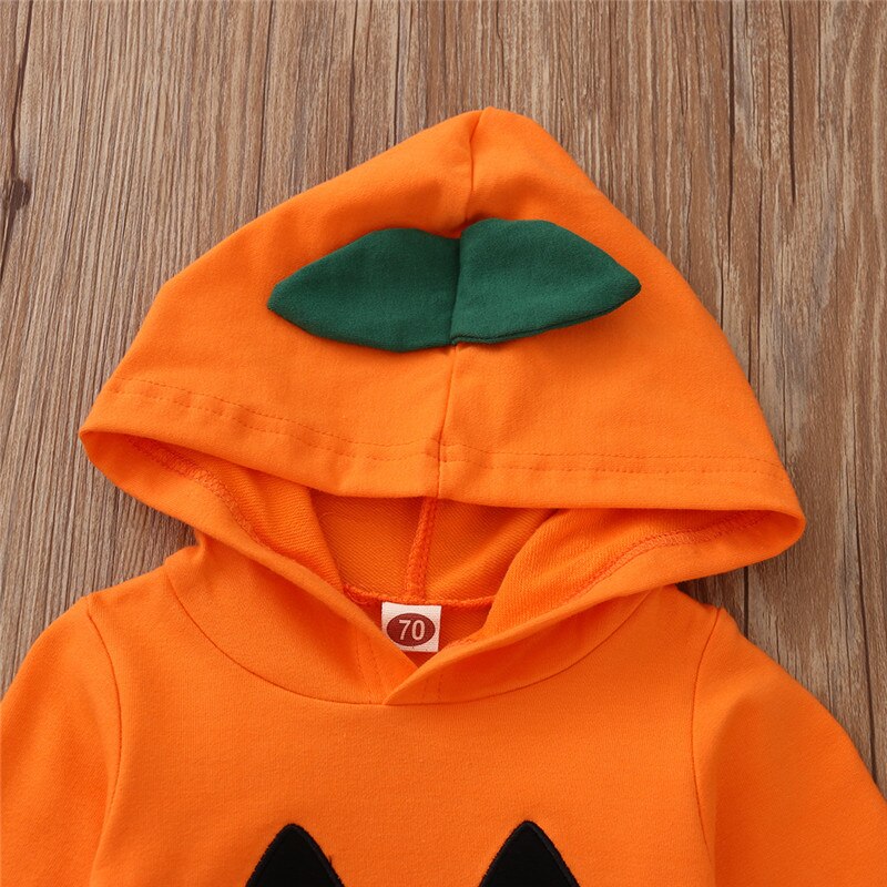 Baby Jungen Mädchen Halloween Hoodie Outfit Kürbis Langarm Body Hut Socken Meine Erste Halloween Kostüme 0-18M