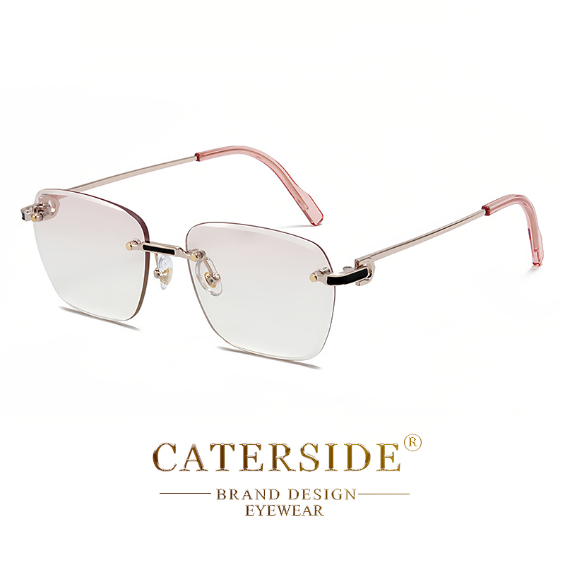 CATERSIDE pilote sans monture lunettes De Soleil hommes dégradé lunettes De Soleil femmes rétro affaires Shopping UV400 Lunette De Soleil Homme: Violet