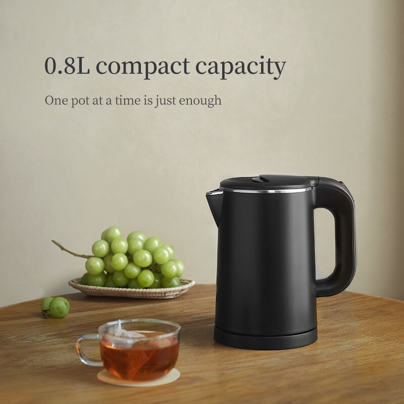 OLAYKS Portable Electric Kettle 1000W Fast Boiling Stainless Teapot Water Kettle 0.8L Electrothermal Led Teapot 220v For Home