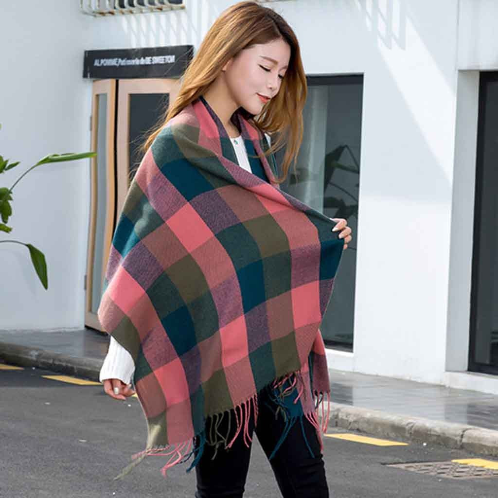 Hiver écharpe femmes Plaid écharpe femmes dames hiver écharpe épais gland Plaid écharpe décontracté longue nouvelle châle écharpe Plaid châle