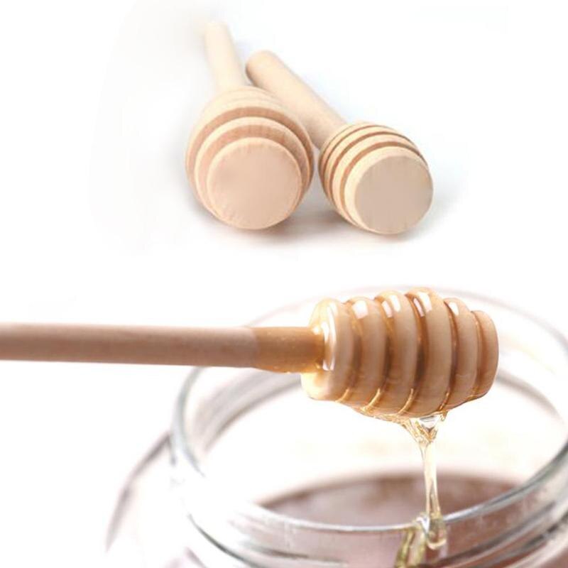 1Pc Wood Honey Dipper Stick Wooden Honey Spoon Small Coffee Spoon Syrup Tea Spoon Serving Mixing Kitchen Honey Utensil Teas H7U9