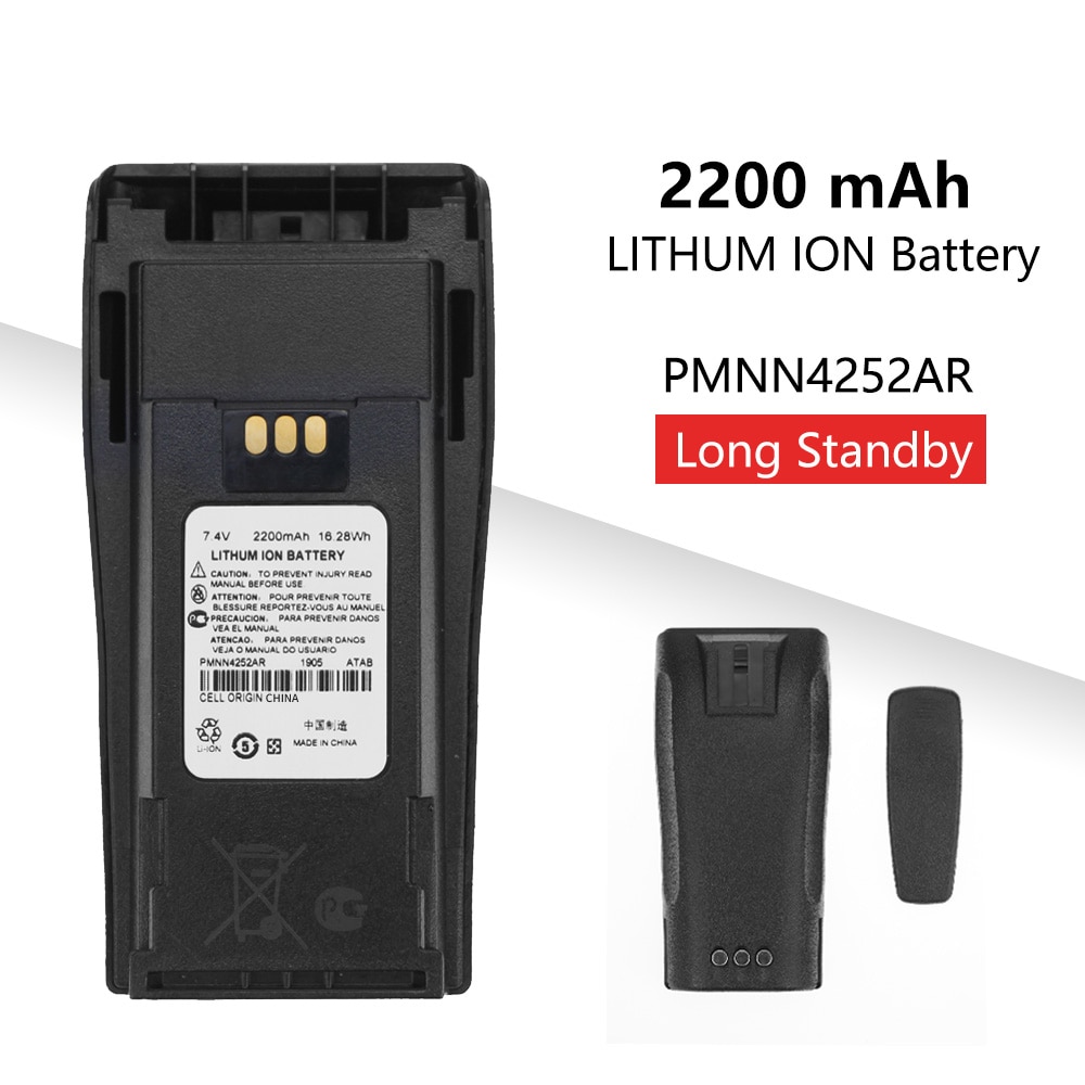 Batterie li-thium de remplacement 2200mAh PMNN4252AR pour Motorola CP040 CP140 DP1400 talkie-walkie