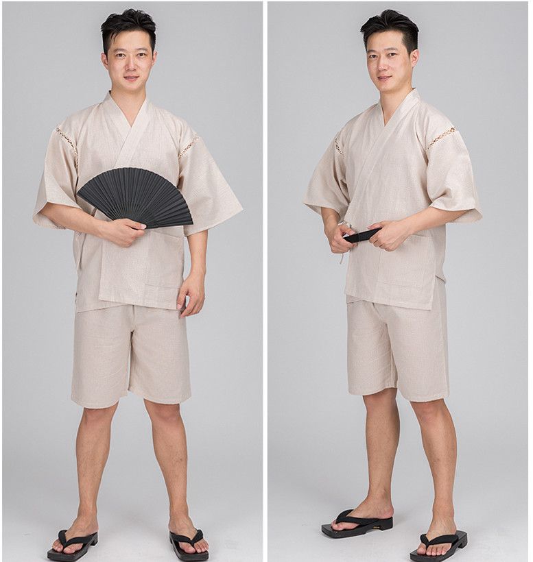 Sommer mænd bomuld yukata kimono jakkesæt mænd japan traditionel pyjamas sæt mandlig japansk traditionel pyjamas sæt 061601