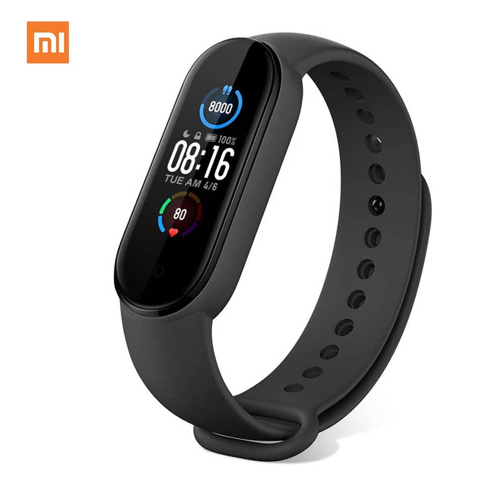 Xiaomi mi band 5 relógio inteligente, pulseira fitness, pedômetros para caminhar, monitor de frequência cardíaca, pedômetro, monitoramento de calorias à prova d&#39;água