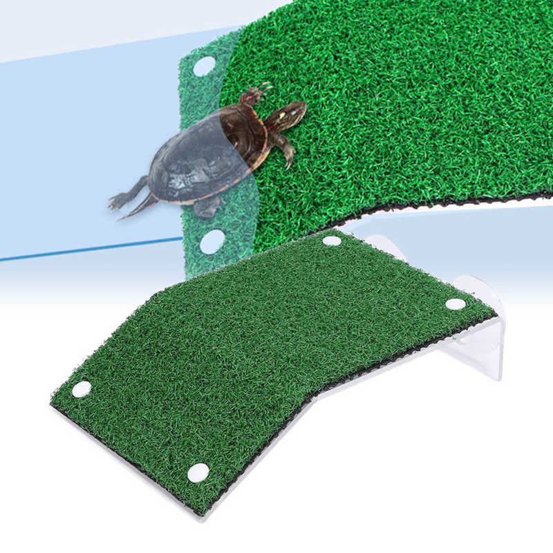 Tortoise Terrace Artificial Green Lawn Turtle Climbing Terrace for Aquatic Pet