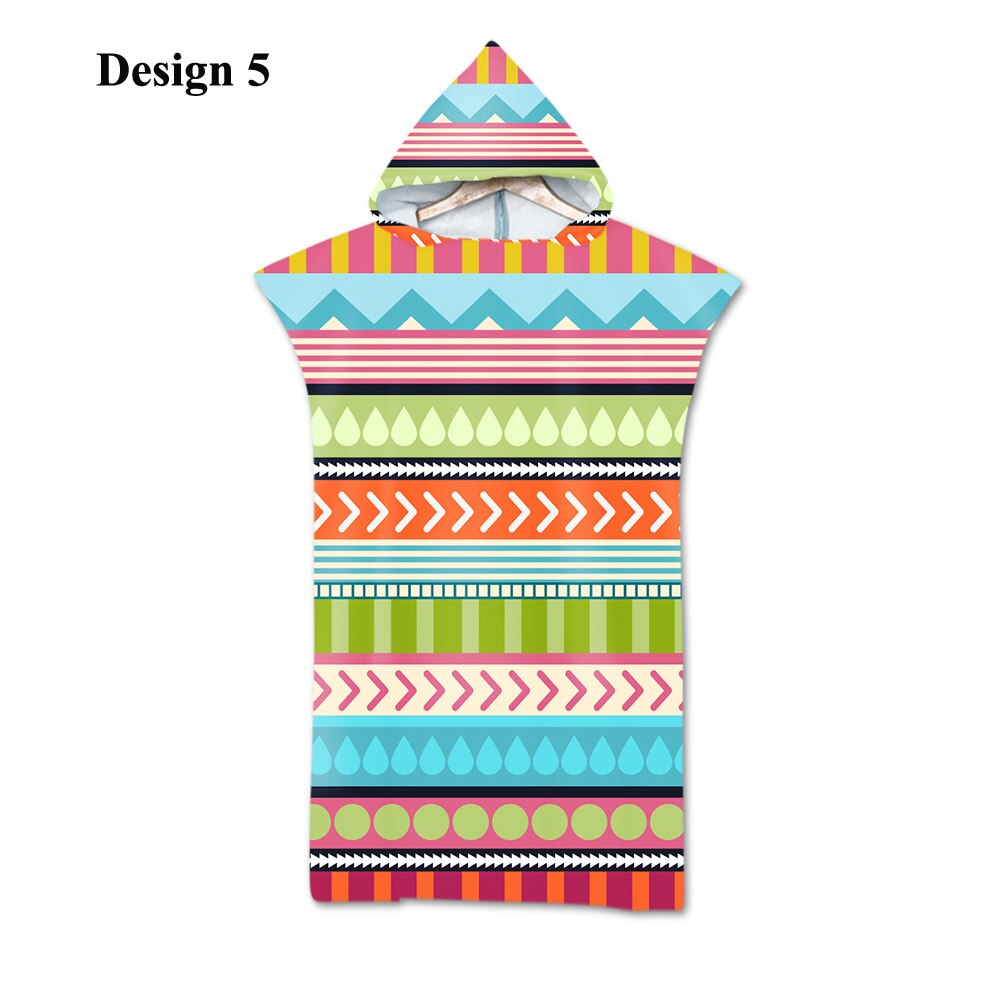aztèque bohème géométrique Triangles Zigzags diamants rayures imprimer grand adulte Poncho à capuche piscine bain serviette de plage: Design 5