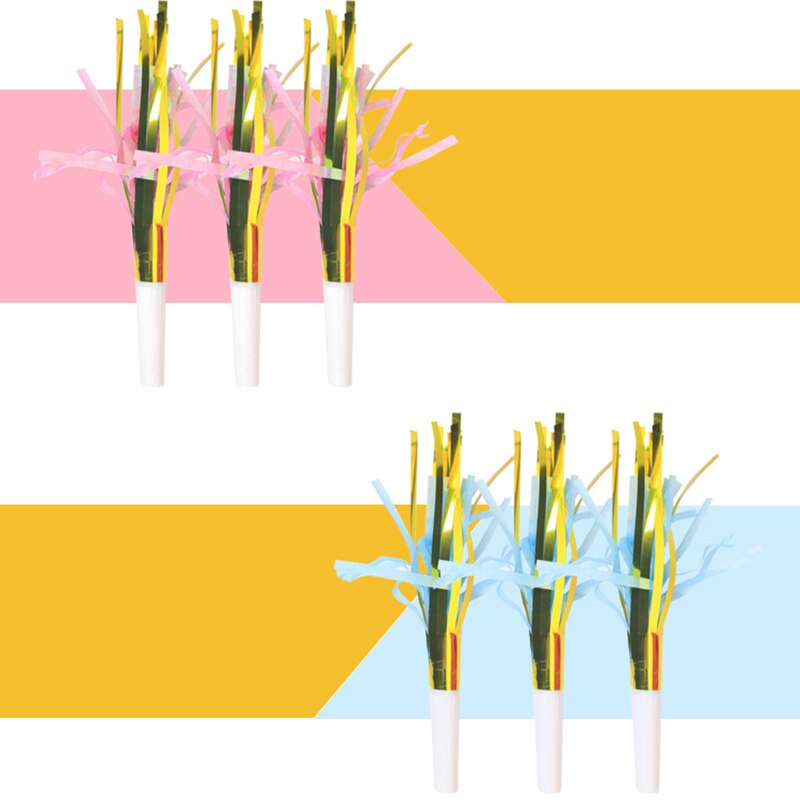 10 Stks/set Partij Klapband Fluitjes Grappige Fluitjes Kids Verjaardagsfeestje Supplies Papier Kwastje Blazen Draak Juichen Rekwisieten