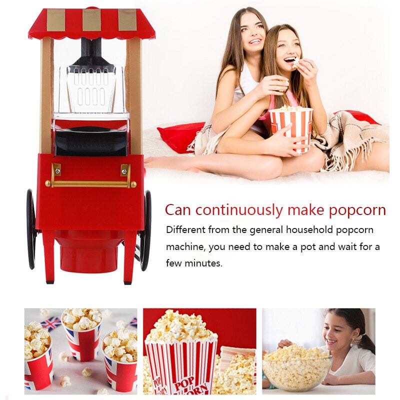 Elektrische Popcorn Machine 1200W Mini Draagbare Huishoudelijke Diy Corn Popper Heerlijke Snacks Automatische Thuis Keuken Popcorn Maker