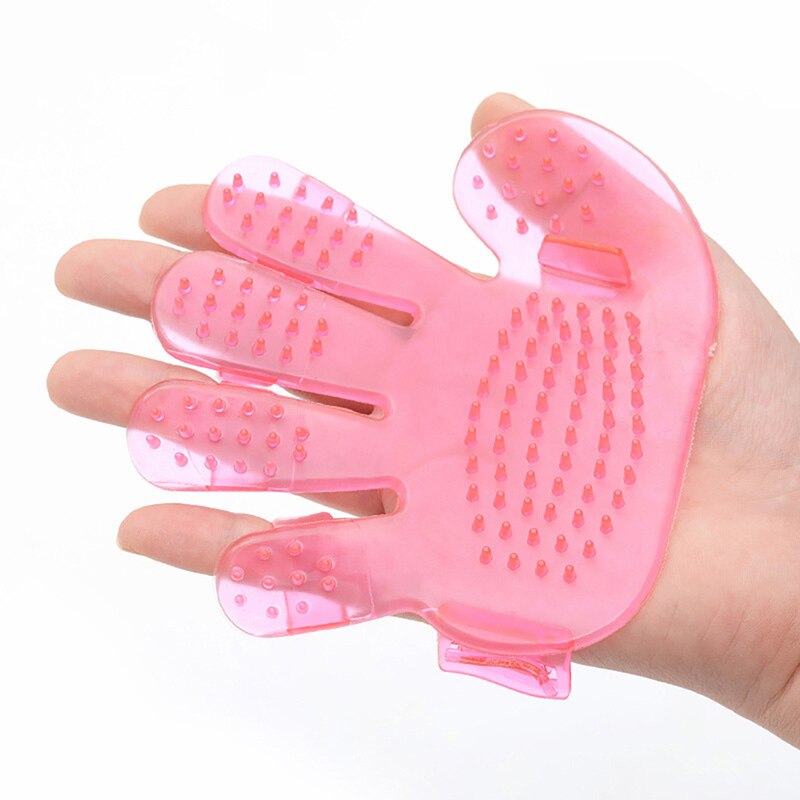 Guante cepillo para desodorización, suministros para animales y gatos, guantes para mascotas, peine para el pelo, guante para dedos, suministros para el cuidado del gato, limpieza de mascotas: Pink
