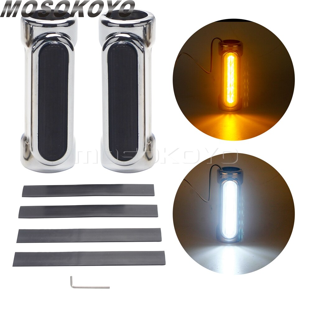 Chrome Motorcycle Highway Bar Switchback Driving Light White Amber LED 1.25'' Crash Bars For Yamaha Harley Touring Universal: Chrome Smoke