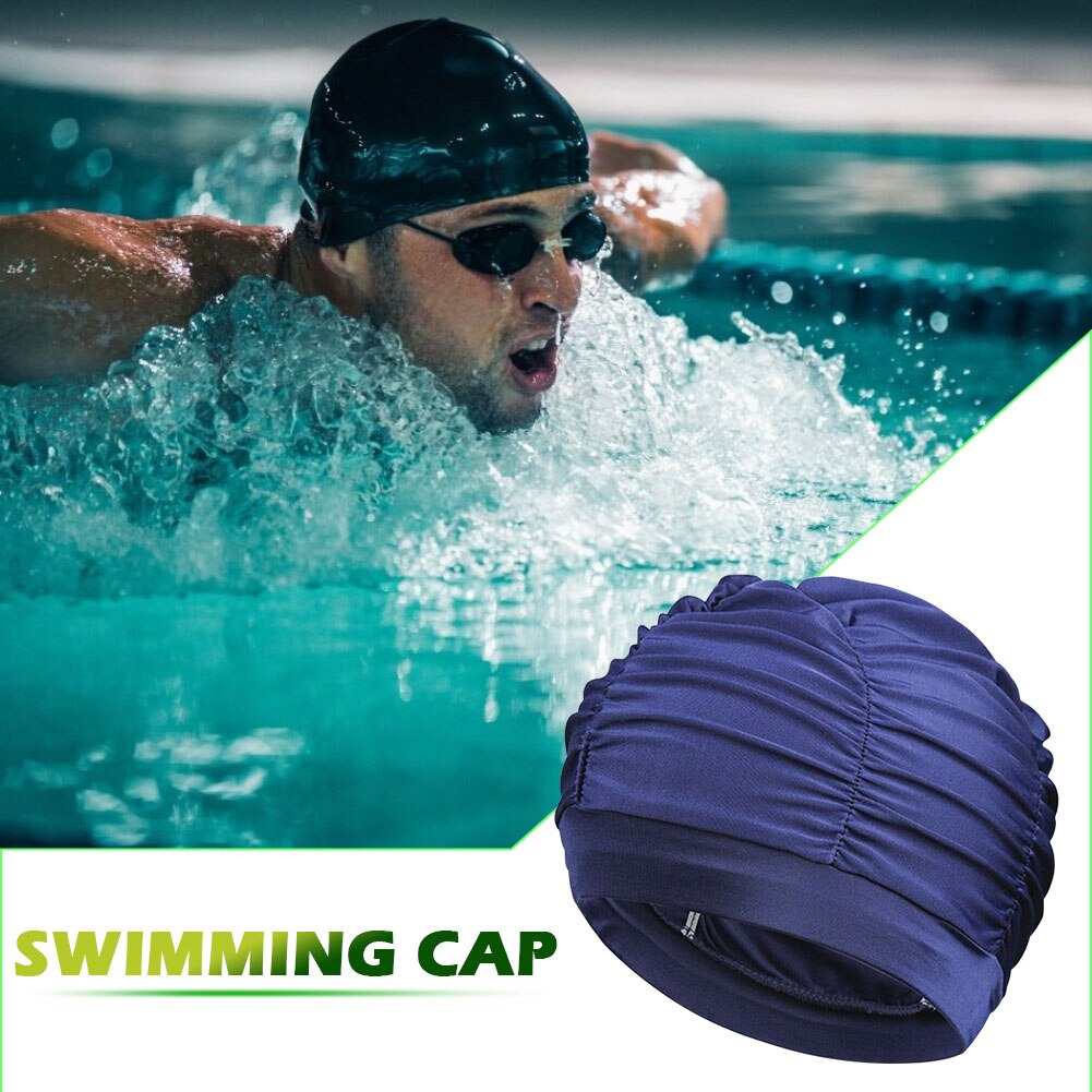 Geplooide Badmuts Lang Haar Stretch Elastische Nylon Zwemmen Badmuts Voor Vrouwen Dames Outdoor Zwembad Accessoires