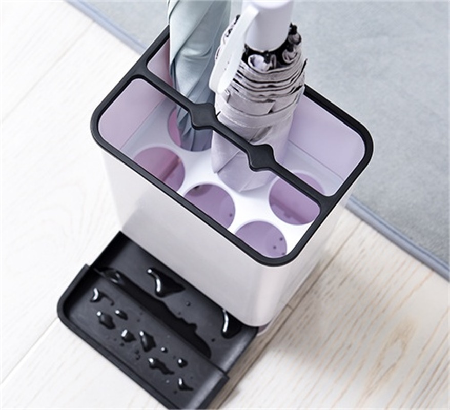 Long handle Umbrella Drying Holder 6 slots Umbrella Raincoat Draining Stand Box Home Office Organizer Space Saving