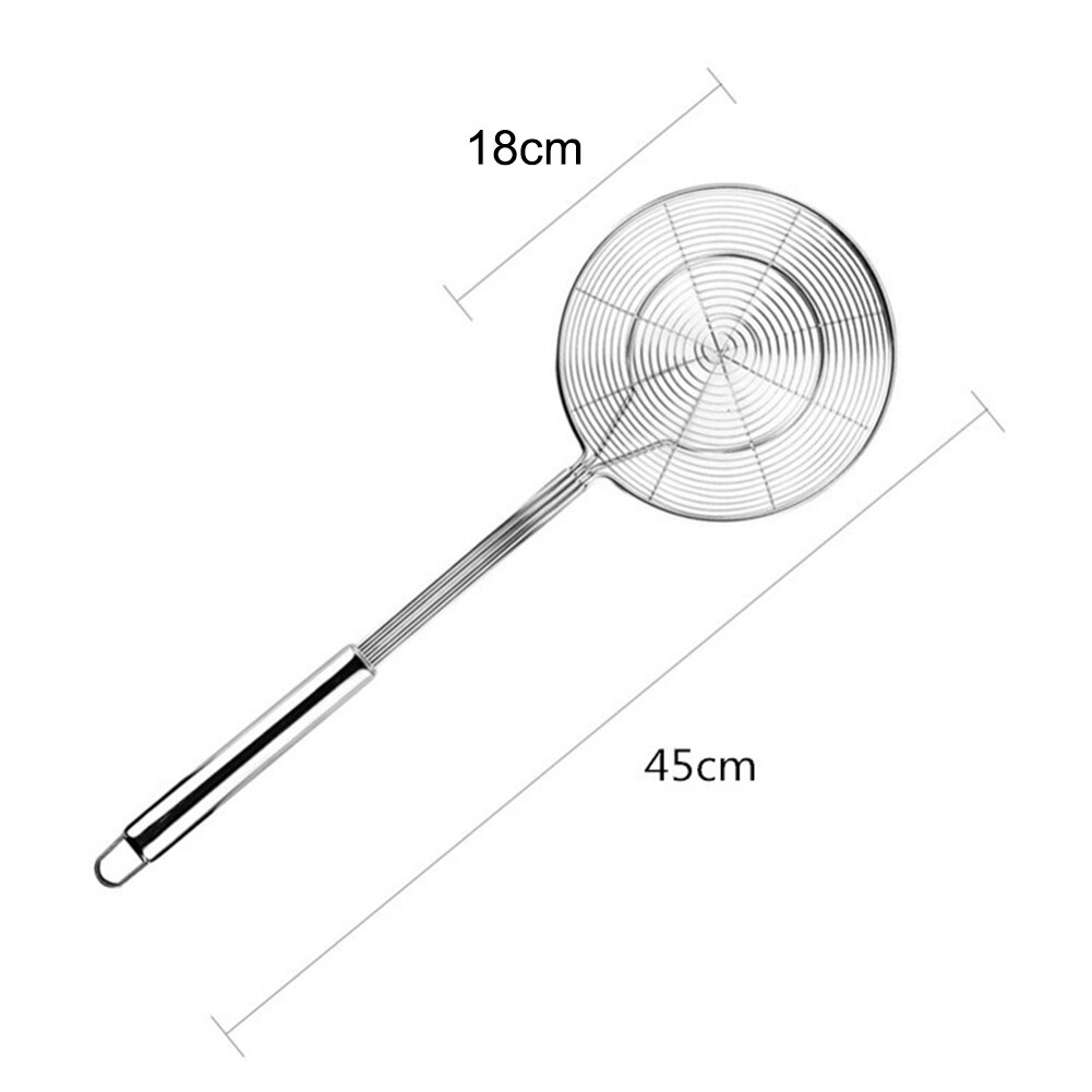Skimmer Solid Spider Strainer Ladle Stainless Steel Kitchen Utensil Tool French Fries Fish Frying Utensil: 18cm