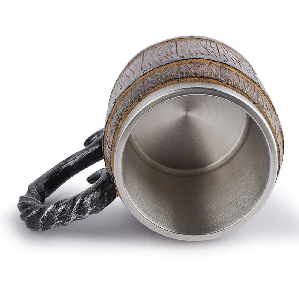 Retro horn kranium harpiks øl krus rustfrit stål 3d øl krus spil tankard kaffe kop vin glas krus drikke krus vin kop