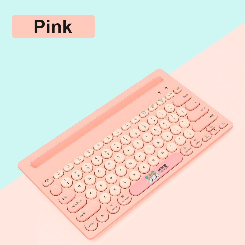 2.4G Tri-Mode Bluetooth Toetsenbord Draadloze Gaming Toetsenbord Voor Macbook Pro Iphone Ipad Tablet Pc Gamer Slient Computer toetsenbord: Pink
