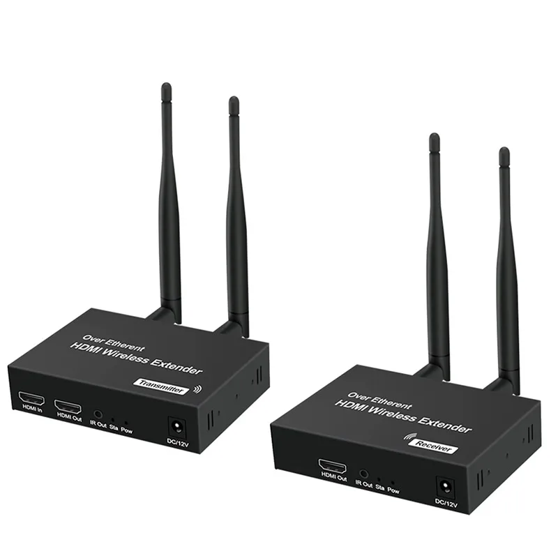 Draadloze hdmi-zender/ontvanger extender 1 tx-4 rx 200m 5.8 ghz 1080p audio-video extender kit met ir hdmi-doorlus voor tv