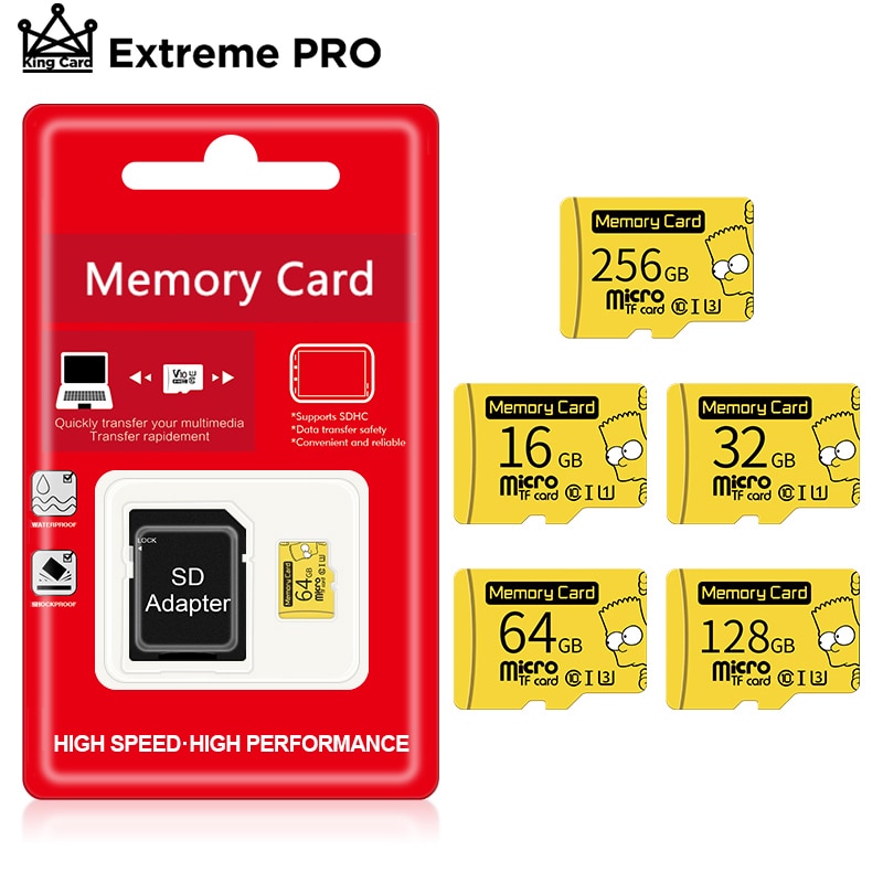 Micro sd kaart hoge snelheid geheugenkaart 64gb 128gb microsdxc micro tf kaart geheugen schijf 32gb 16gb 8gb 4gb met adapter