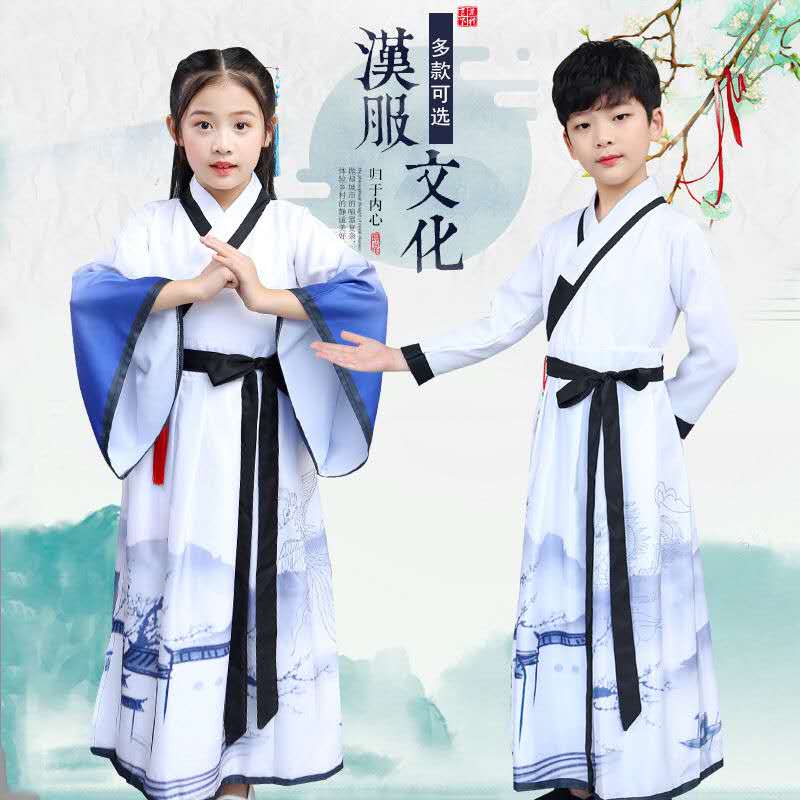 freundlicher Han Fu Traditionelle Chinesische Kleidung für Jungen und Mädchen Jünger der Chinesischen Jahrgang freundlicher Festival Kleidung