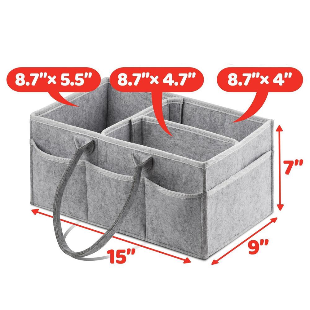 Foldbar filt baby ble puslebord og bil børnehaven væsentlige opbevaringsbakker baby ble caddy arrangør bærbar holder taske