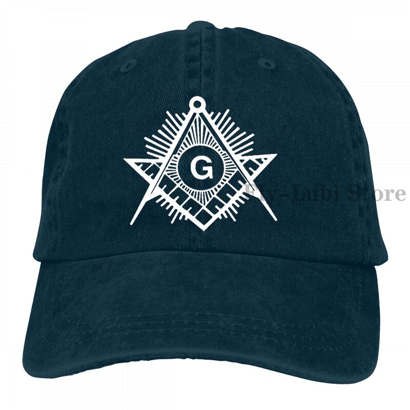 60 Masonic Compass Baseball cap men women Trucker Hats adjustable cap: 2-Navy