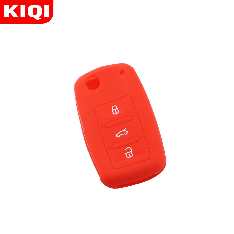 Silicone Car Key Cover Case for Skoda Yeti Superb Rapid Octavia for VW Golf for SEAT Leon Ibiza 3 Button Remote Key Shell Case