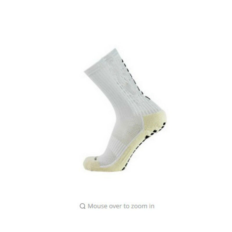 Shen sokker skridsikker friktionsstrimmel håndklæde bund / mellemrør fodboldsokker til mænd: Hvid