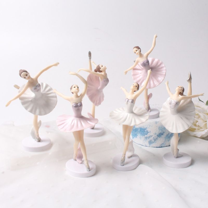 3 Stks/set Plastic Balletdanser Cupcake Topper Verjaardagstaart Decoratie Baby Shower Party Bakken Decoratio Meisje Speelgoed