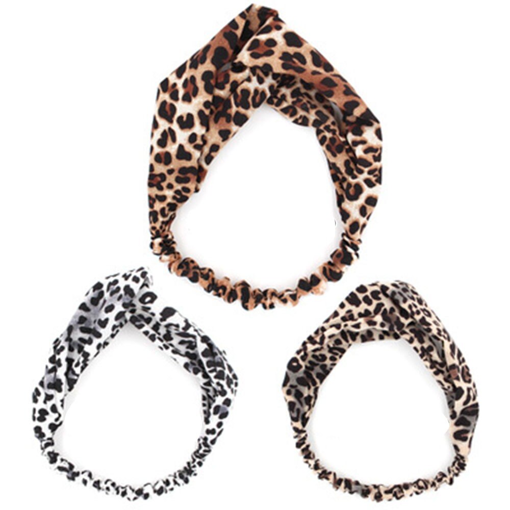 Haaraccessoires voor dames, luipaardprint hoofdbanden, tulband haarband met kruisknoop, elastische sport haarband, hoofddeksels