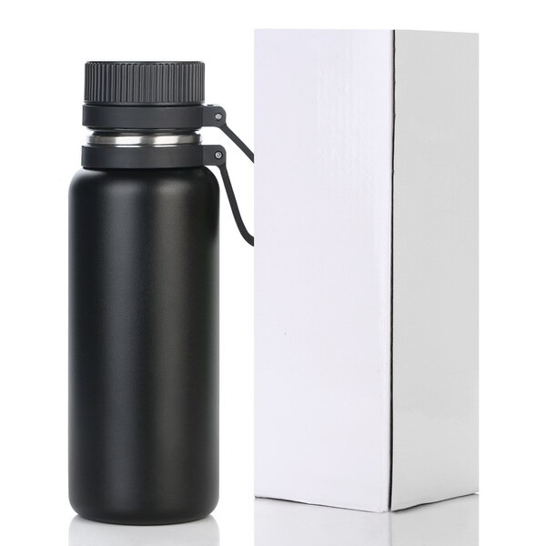 Stainless Steel Water Bottle Popular Powder Coated Double Wall Vacuum Insulated Water Bottle Cold for 24 hours & for 12 hour: Black