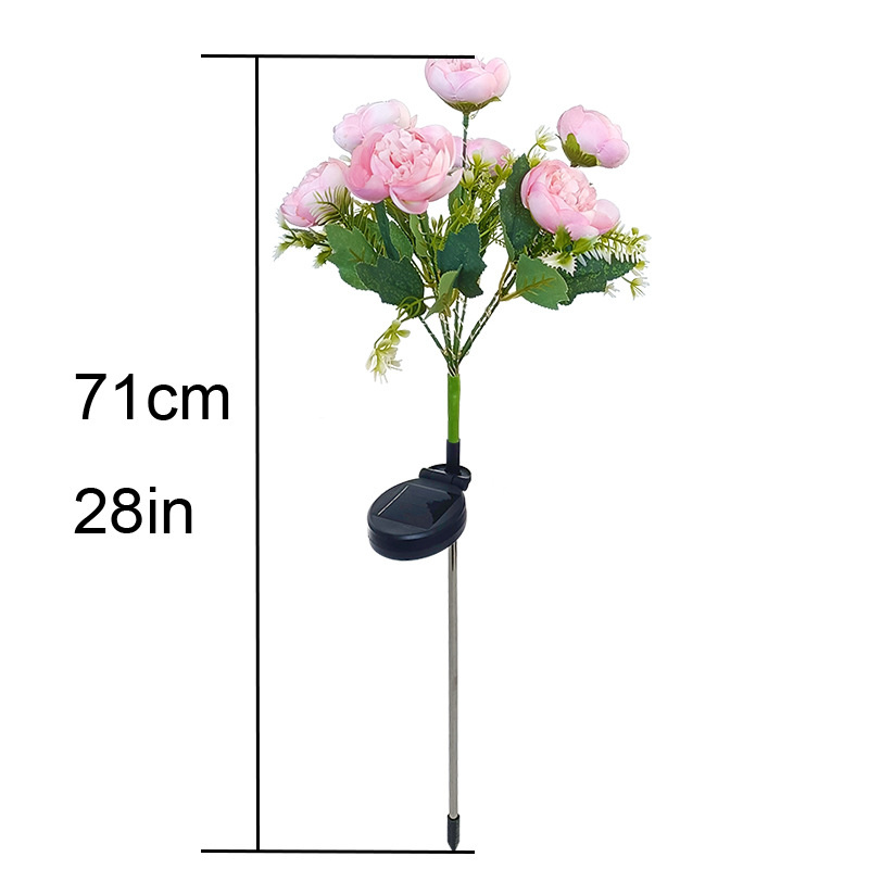 Lámpara Solar de jardín, decoración, linterna de flores para Patio exterior, Patio, jardín, capullos de Camelia, flores, luz Solar para fiestas navideñas