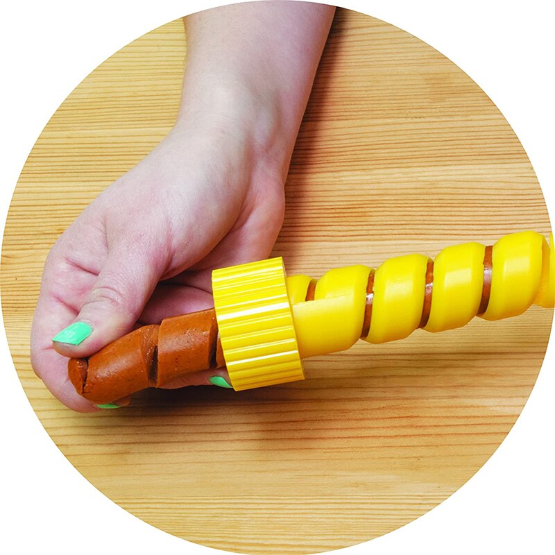 Cortador de salchichas en espiral, herramienta para asar y cortar verduras y frutas, accesorios de cocina